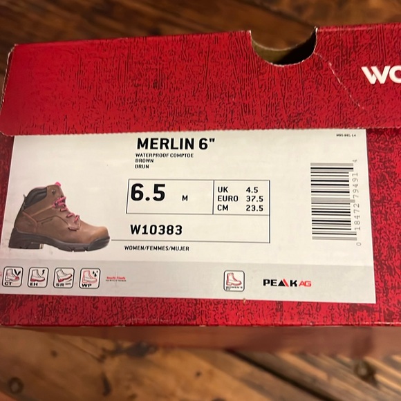 Wolverine Merlin, waterproof composite toe 6” work boots for women. NWB - Picture 6 of 6